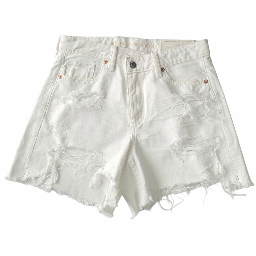 ✅ NWT American Eagle Outfitters White Distressed highest price baggy shorts sz 4
